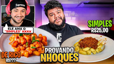 PROVANDO NHOQUES CAROS x BARATOS! - React Thiago Quatroque